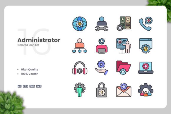 Administrator Color Icons: Graphics and Icons for Modern Design