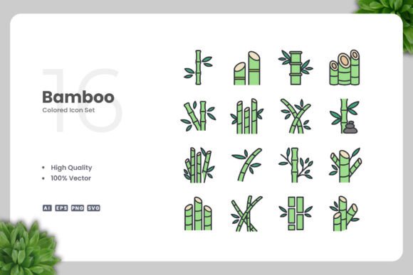 Bamboo Color Icons: Graphics and Icons for Modern Branding