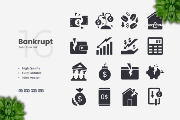 Bankrupt Solid Icons for Creative Crafters