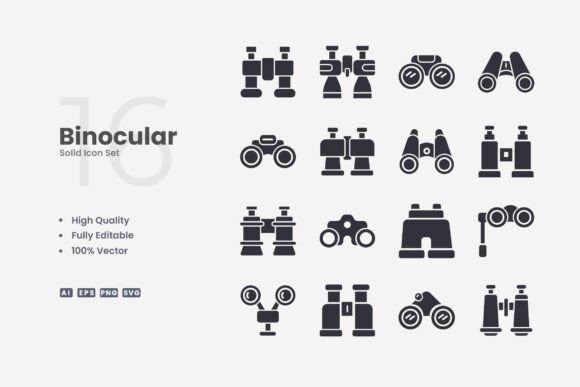 Binocular Solid Icons Review