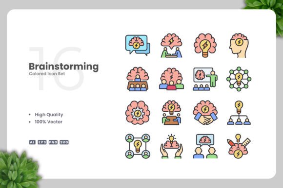Brainstorming Color Icons for Graphics and Branding