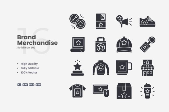 Brand Merchandise Solid Icons