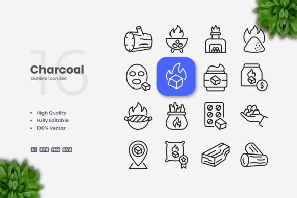 Charcoal Icons: Graphics and Icons for Clean Design