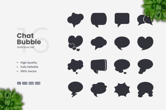 Chat Bubble Solid Icons: Graphics and Icons for Modern Design