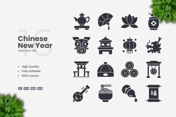 Chinese New Year Solid Icons