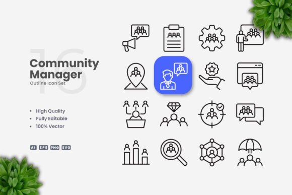 Community Manager Icons: Graphics and Icons for Modern Design
