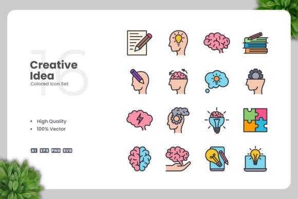 Creative Idea Color Icons: Graphics and Icons for Digital Sellers