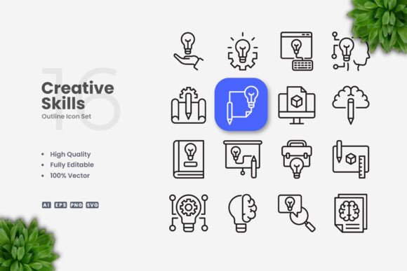 Creative Skills Icons for Graphics and Branding
