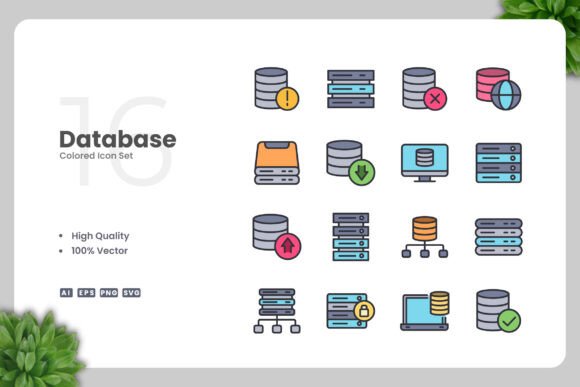 Database Color Icons Graphics