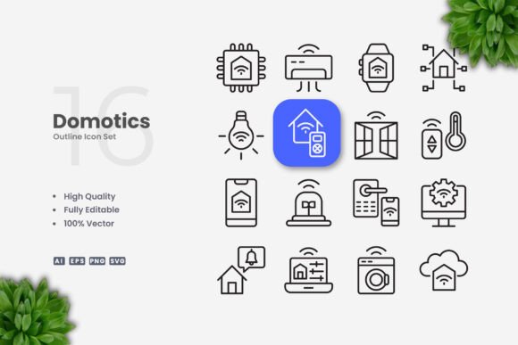Domotics Icons: Graphics for Modern Branding