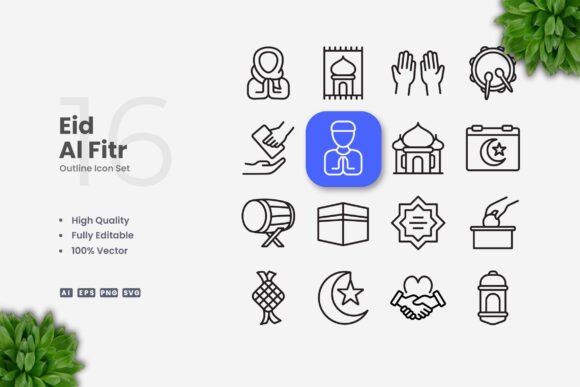 Eid Al Fitr Icons for Graphics and Icons