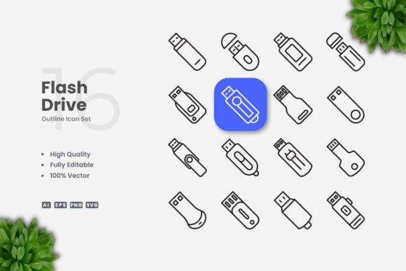 Flash Drive Icons: Graphics and Icons for Modern Design