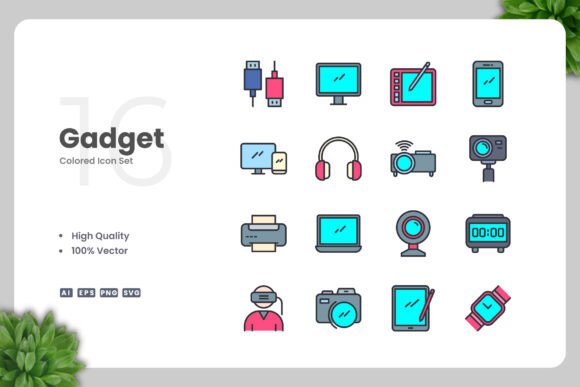 Gadget Color Icons: Graphics and Icons for Modern Design