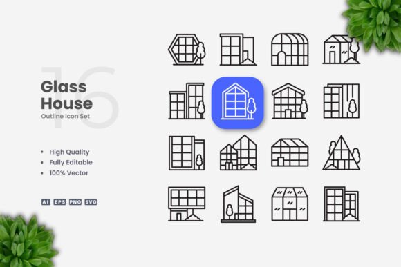 Glass House Icons: Graphics for Modern Design