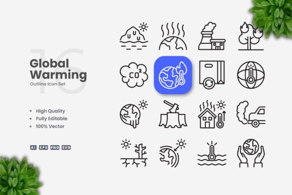 Global Warming Icons: Graphics and Icons for Modern Design