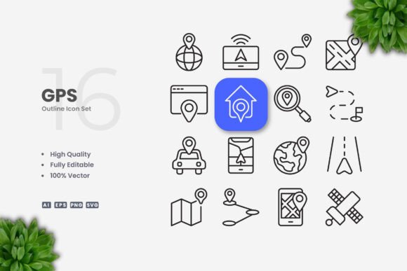 GPS Icons for Graphic Design