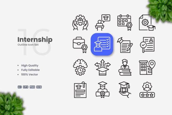 Internship Icons: Graphics and Icons for Digital Sellers