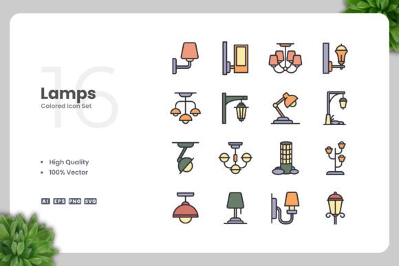 Lamps Color Icons