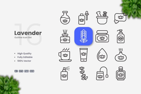 Lavender Icons: Graphics for Modern Design