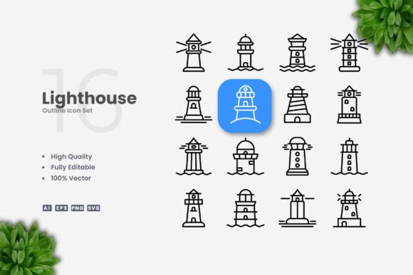 Lighthouse Icons: Graphics and Icons for Digital Sellers