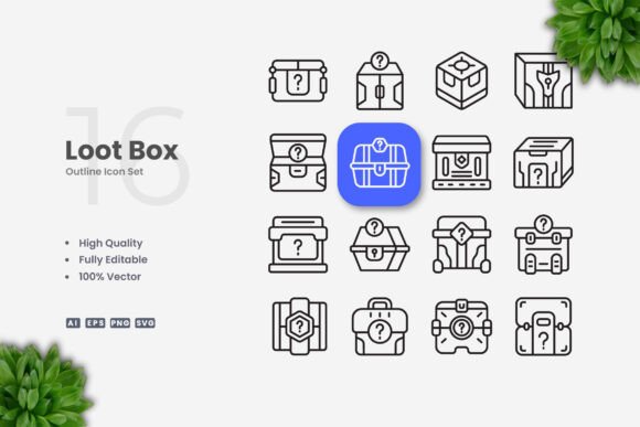 Loot Box Icons for Graphics and Branding