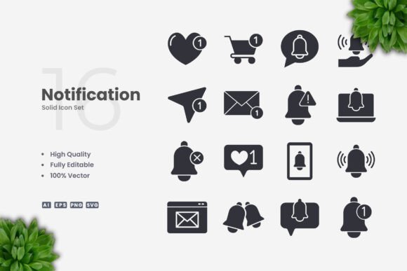 Notification Solid Icons: Graphics and Icons for Modern Design