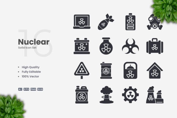 Nuclear Solid Icons: Graphics & Icons for Digital Sellers