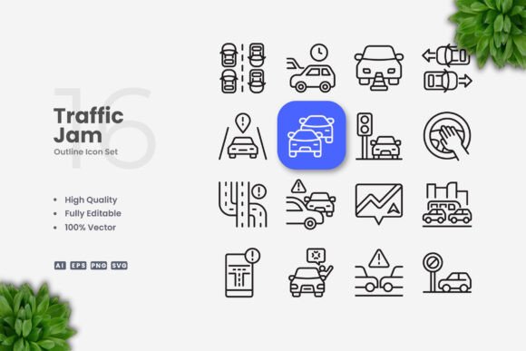 Traffic Jam Icons: Graphics and Icons for Modern Design