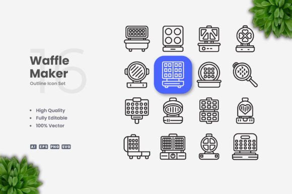 Waffle Maker Icons: Graphics and Icons for Crafting